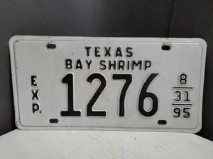 Vintage 1994-95 Texas Bay Shrimp Gulf Coast Fishing Boat Vessel License Plate - Imagen 1 de 8