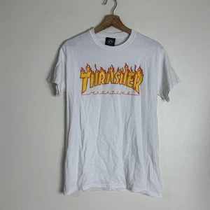 Thrasher Shirt Damen Small White Flame Logo Graphic Skateboard Magazine Tee - Bild 1 von 9