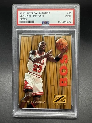 Skybox Z-Force Boss #10 1997-98 Michael Jordan PSA 9 Chicago Bulls Salón de la fama Foto 1 de 2