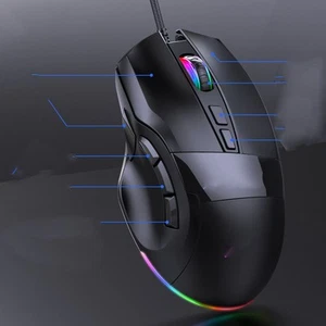 Gaming Mouse 12000 DPI Programmable Buttons RGB Backlit Wired Gaming Mouse F Hot - Picture 1 of 13