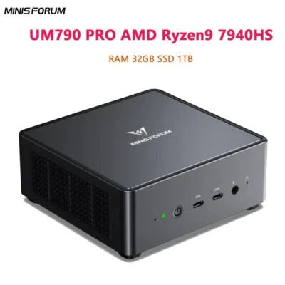 Mini Pc MINISFORUM UM79OPro AMD Ryzen9 7940HS Computer 8C/16T RAM32GB DDR5SSD1TB - Image 1 of 4