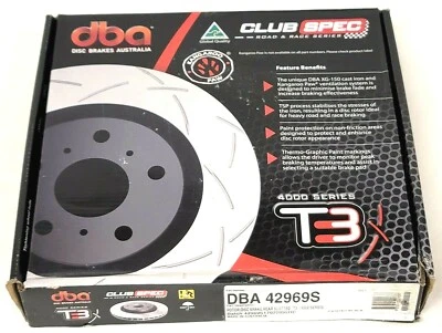 (SET OF 2) NEW DBA 42969S Rear Slotted T3 4000 Series Disc Brake Rotor  - Image 1 of 3