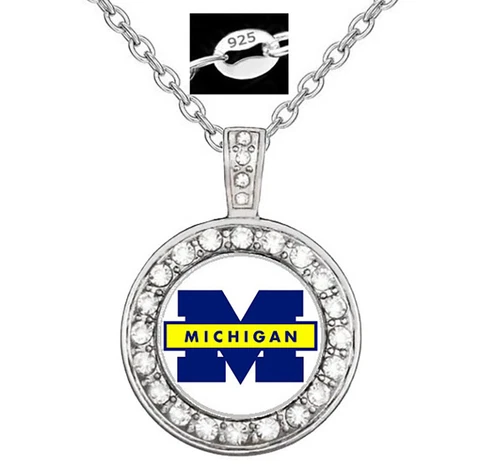 Special Michigan Wolverines Womens Sterling Silver Necklace Gift D18 Cover