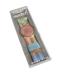 Reloj Pulsera Swatch Pop Coralla 46,5mm Banda Goma 1992 Vintage (S-039) - Imagen 1 de 6