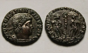 Constantine II, Caesar Rare genuine Ancient Roman coin Legion soldiers star Rome - Picture 1 of 5