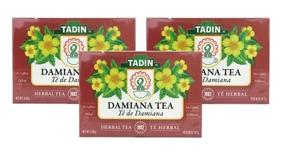 TADIN DAMIANA TEA 24 bags, 3 BOXES / 72 BAGS, Best by 12/ 2026