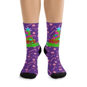 Merry Christmas Socks DTG One Size Unisex Socks - Picture 1 of 9