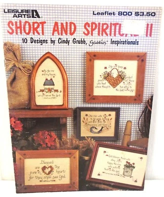 Short & Spiritual II Leisure Arts 800 Cindy Grubb Cross Stitch Pattern Leaflet - Image 1 of 2
