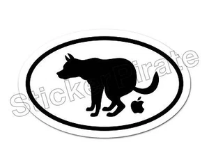 * Oval Euro Car Magnet Anti Apple Computer Iphone Dog Magnetic Bumper Sticker - Picture 1 of 1
