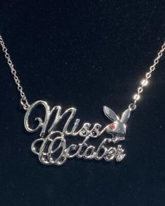 PLAYBOY MISS October w/BIRTH MONTH STONE Necklace jewelry - Picture 1 of 1