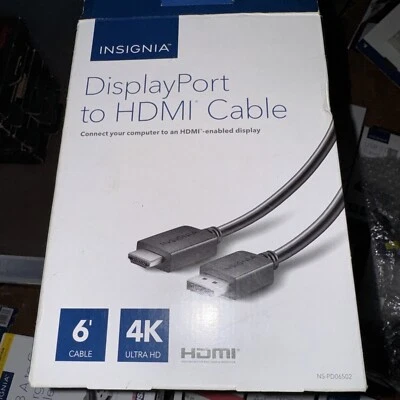 Insignia 1.8 m (6 ft.) DisplayPort/HDMI Cable (NS-PD06502-C) Black - Image 1 of 2