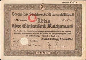 VEREINIGTE STAHLWERKE AKTIENGESELLSCHAFT (DEUTSCHLAND) (O) - Bild 1 von 1