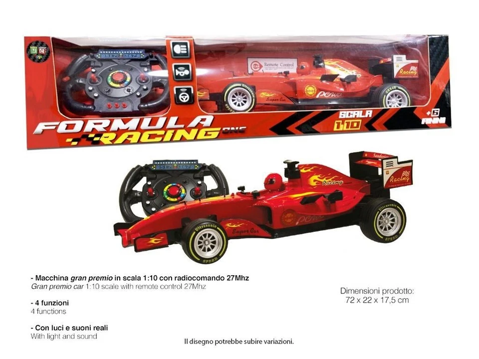 x Auto Formula 1 Macchina Con Radiocomando Volante Scala 1:10 Giocattolo dfh - Immagine 1 di 1