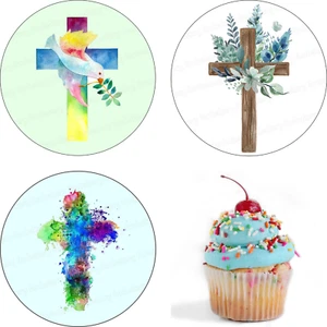Kreuz Friedenstaube Konfirmation Tortenaufleger Muffin Cupcake Party Deko essbar - Bild 1 von 15