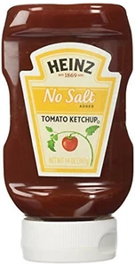 Heinz No Salt Added Tomato Ketchup, 14 Ounces (Pack of 2) - Picture 1 of 12