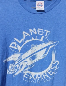 Futurama PLANET EXPRESS Ship Circle Logo T-SHIRT Mens 2XL TV Show Blue White - Picture 1 of 4