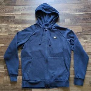 Under Armour Hoodie Herren Medium Full Zip blau lose Freizeit Taschen City - Bild 1 von 7