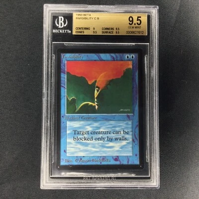 MTG Beta Invisibility BGS 9.5 (7612) GOR Magic Beckett Graded - Image 1 of 2