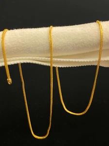 Stunning Dubai Handmade Unisex Fox Chain Necklace In 916 Stamped 22K Yellow Gold - Picture 1 of 12