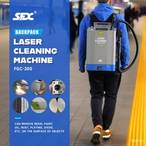 Máquina de limpieza láser pulso mochila 200W para metal, óxido, pintura, aceite, graffiti - Imagen 1 de 14