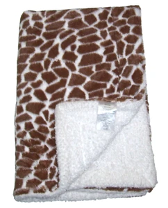 Little Miracles Brown White Giraffe Print Baby Blanket Sherpa Security Lovey - Picture 1 of 1