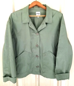 Kensie Womens Jacket XL Olive Green Button-up Collared Pockets Cuffed Long Sleev - Picture 1 of 11