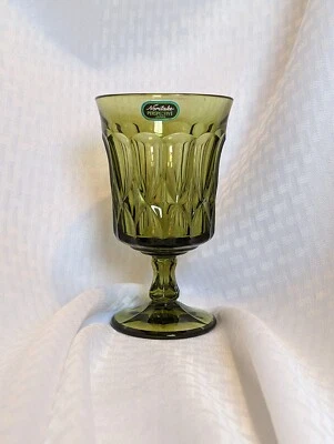 1970's Noritake Perspective Japan Glassware Footed Water Goblet W/ Sticker - Image 1 of 4