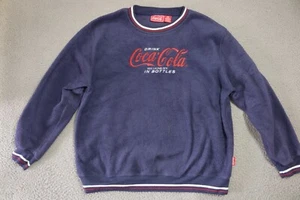Vintage Y2k Coca Cola Sweatshirt Damen mittelblau rot Langarm Pullover - Bild 1 von 9