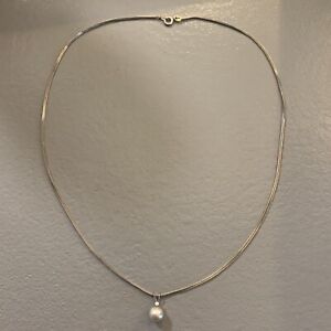 925 sterling silver necklace with stone And Pearl