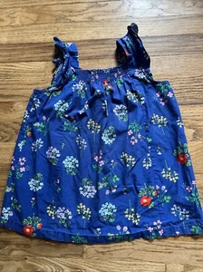 Top senza maniche Hanna Andersson bambina 130 US 8 volant floreale fumè - Foto 1 di 6
