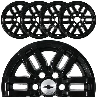 4 Chevrolet Colorado LT 2023-2025 Black 17" Wheel Skins Hub Caps Rim Covers New - Image 1 of 4