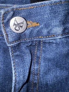 Calvin Klein Jeans Uomo Taglia 33 X 30 Blu Pantalone Denim Lavaggio Medio - Foto 1 di 9