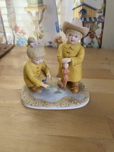 Vintage Denim Days Figur #88013-99 "Puddle Jumpers" 1999 Homco Home Interiors - Bild 1 von 2