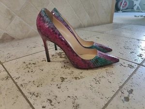 *RARE* Manolo Blahnik BB 105 Snakeskin Pumps 39 9 8.5 Green Fuschia Pink Purple - Picture 1 of 5