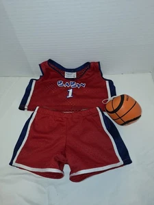Build A Bear Basketball Outfit weinrot und blau Shirt Shorts Ball - Bild 1 von 9