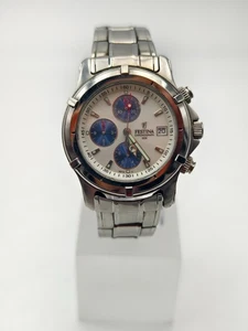 Festina Herren Quarzuhr mit Bule Chronograph Tag Datum, Edelstahl, läuft - Bild 1 von 7
