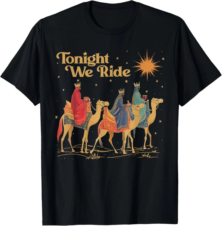 Camiseta de Navidad 3 Wise Men Tonight We Ride Foto 1 de 1