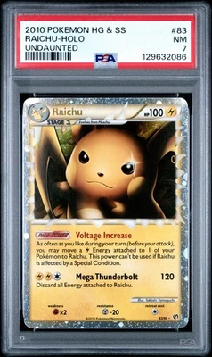PSA 7 2010 Pokemon HG & SS Raichu Holo Undaunted #83 - Image 1 of 2