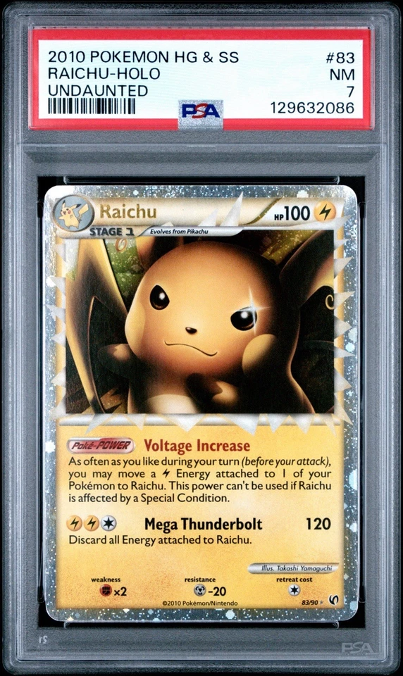 PSA 7 2010 Pokemon HG & SS Raichu Holo Undaunted #83 - Image 1 of 2