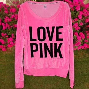 Felpa girocollo Victoria's Secret ROSA Love rosa taglia media - Foto 1 di 3