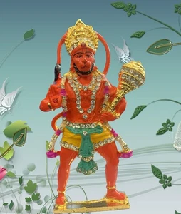 4" Hanuman Estatua Metal Bajrang Bali Dios Hindú Coche Tablero Hogar Templo Puja - Imagen 1 de 5