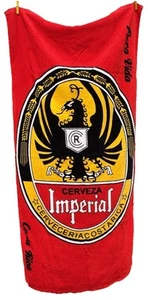 Cervesa Imperial Beach Bath Towel Para Vida Costa Rica Beer Red Black Yellow - Picture 1 of 5