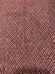 1,3 Yds Vintage 1970er Jahre gewebte Noppenwolle weinrot schwarz grau Bekleidungsstoff 58x49 Zoll - Bild 1 von 5
