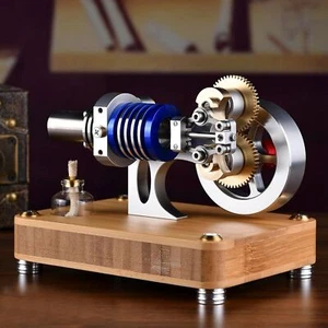 Modellino motore Stirling vintage modello giocattolo meccanico retrò ornamento scrivania regalo - Foto 1 di 8