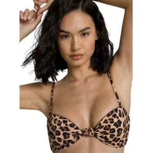 Good American Sexy Twist Snow Leopard Knotted Bandeau 5 NWT - Picture 1 of 10