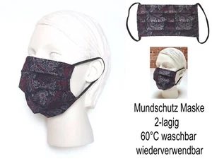 Mund Nase Maske Behelf-Mund-Nasen-Schutz Atemmasken 100% Baumwolle Waschbar - Bild 1 von 7