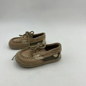 Sperry Infant Baby 4 M Brown Leather Boat Shoes Deck Bluefish Crib - Picture 1 of 5