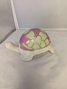 Schildkröte gesprenkelt Metall Cloisonne Emaille Farbe Gold signiert grün Geschenk Schildkröte Spaß - Bild 1 von 8