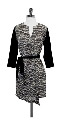 NWOT Rag & Bone Nordstrom Exclusive Black & Tan Silk Wrap Dress / Size 00 - Image 1 of 3