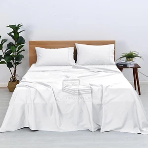 400 Thread Count 100% Egyptian Cotton Sheet Set - Queen Size Sheets Set - 12 Inc - Picture 1 of 9